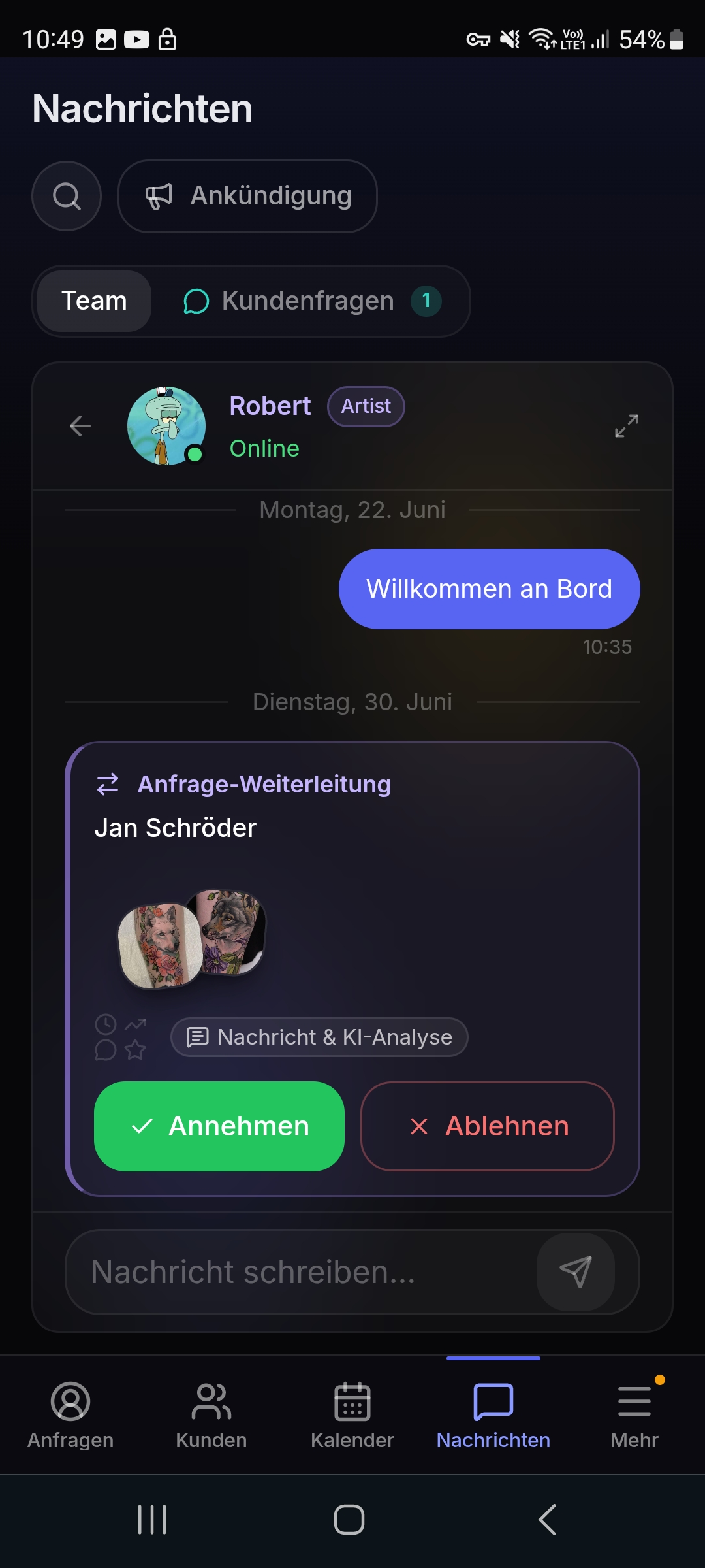 Inkboard auf dem Handy